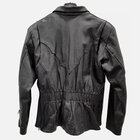 UNIK Premium Women's XL Black Leather Motorcycle Jacket Removable Lining Western - Picture 6 of 11